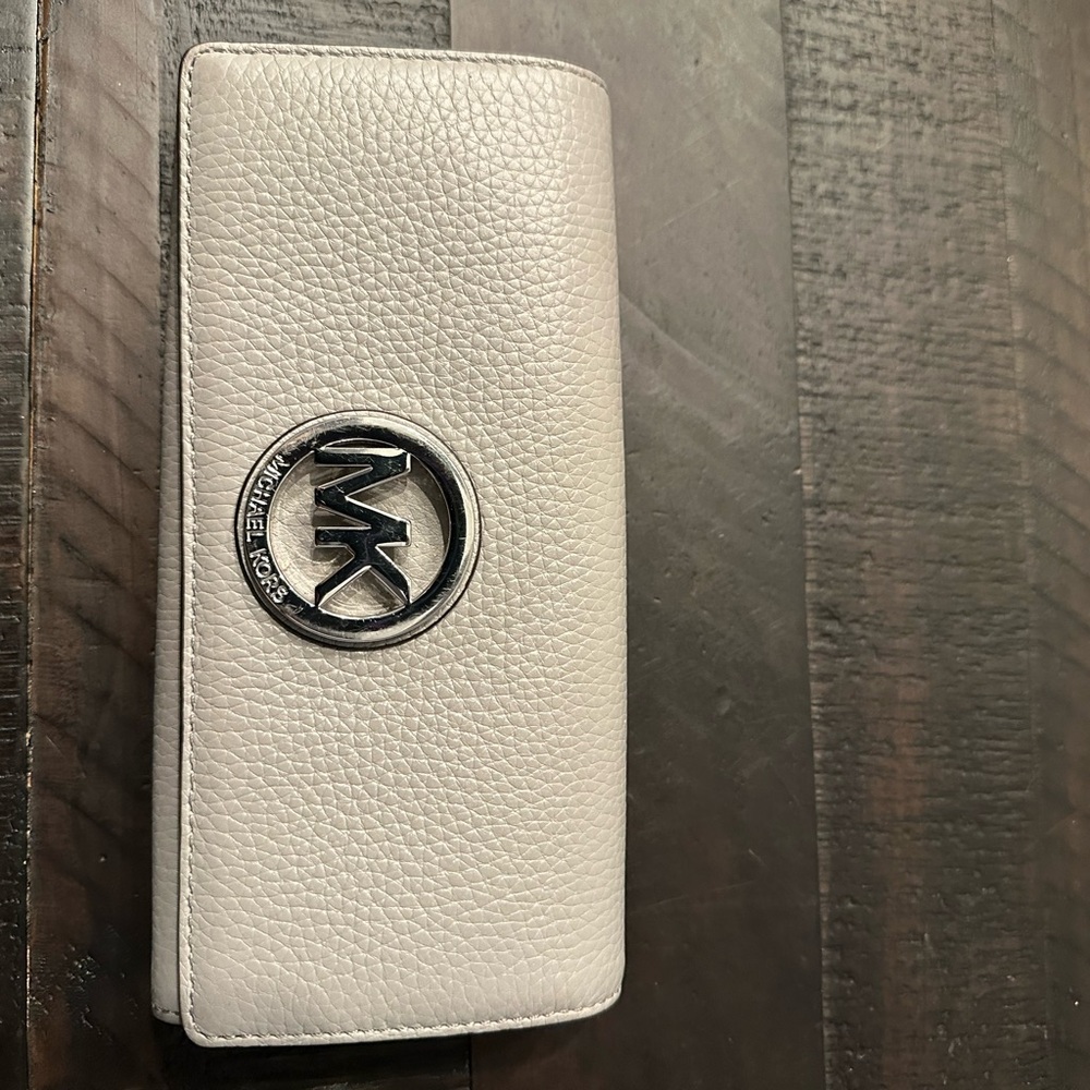 Michael Kors Light Gray Leather Wallet